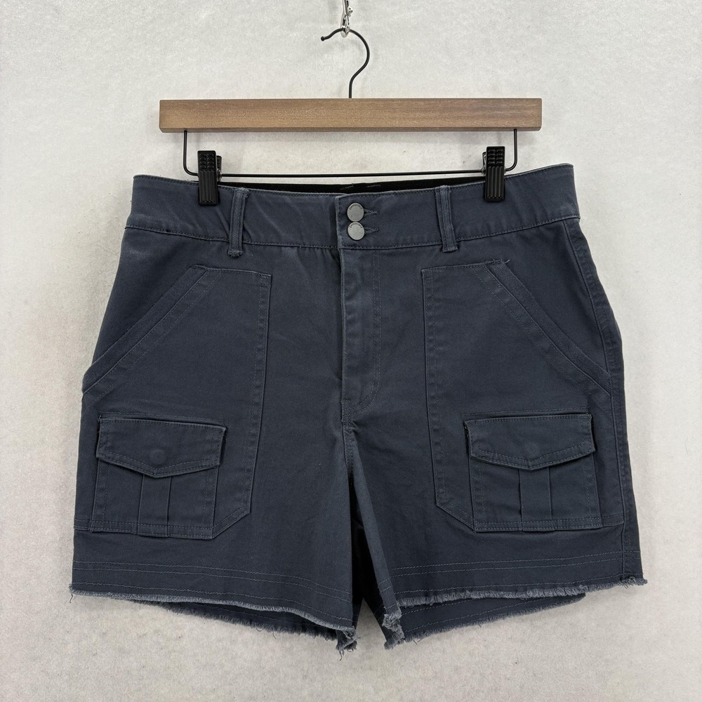 Democracy Ab solution High Rise Cargo Pocket Utility Shorts Womens 10 Gray Blue